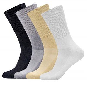 12 Pairs Mens Physicians Choice Diabetic Assorted Cotton Crew Socks USA Made